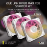 iCUE LINK RX120 MAX RGB 120mm PWM Thick Fans Starter Kit - White