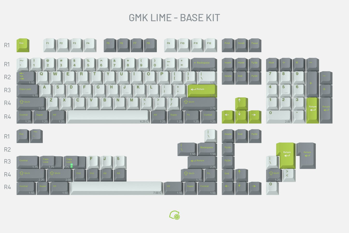 Drop GMK Lime Custom Keycap Set - Base Kit