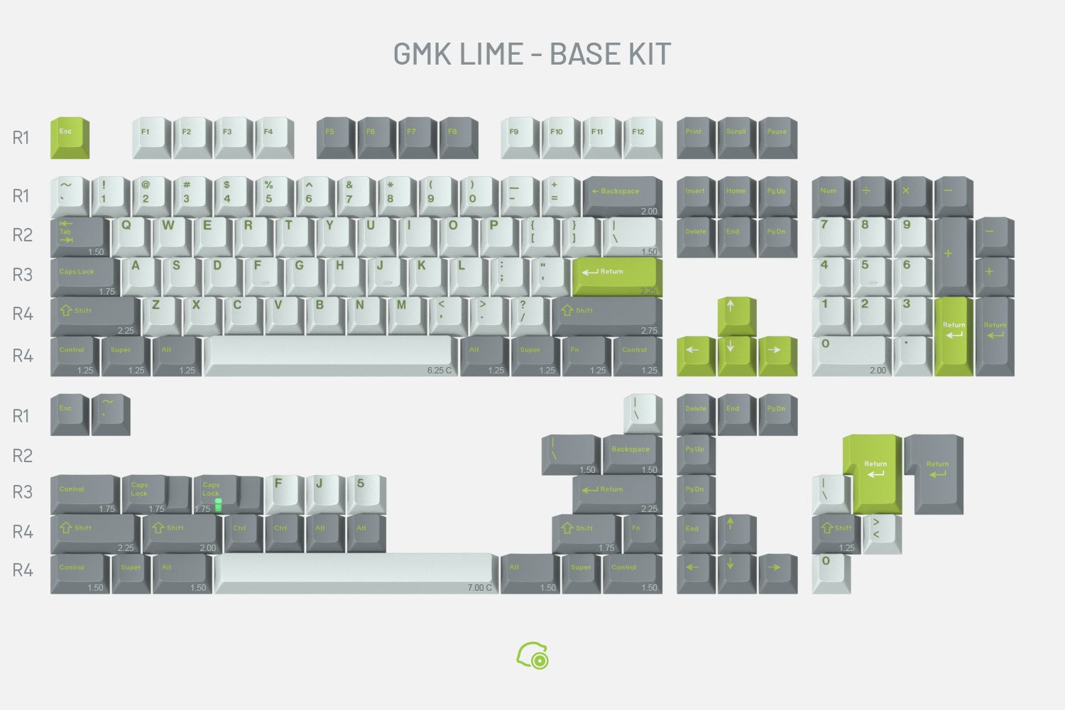 Drop GMK Lime Custom Keycap Set - Base Kit