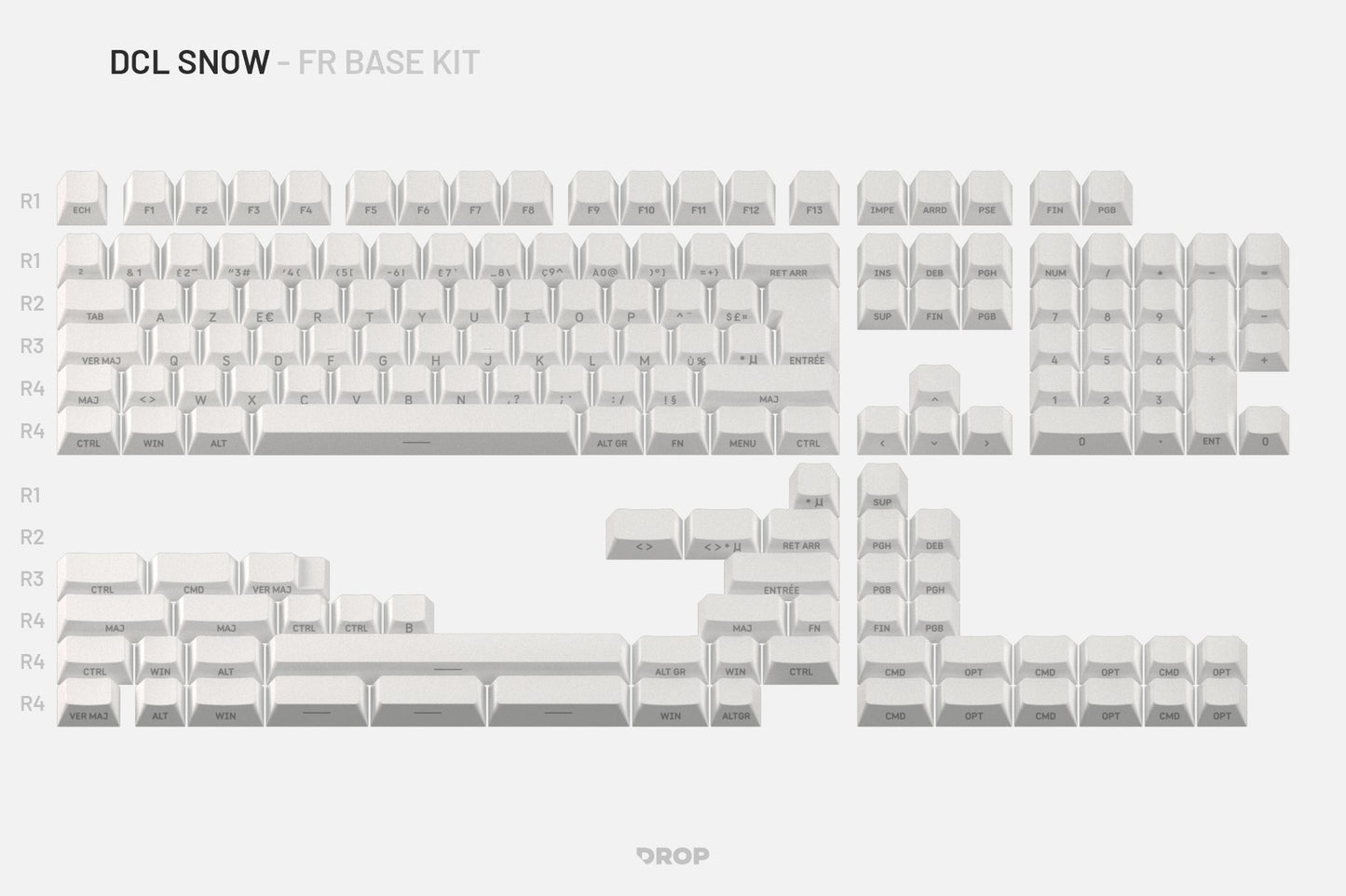 Drop DCL Snow International Keycap Set - FR