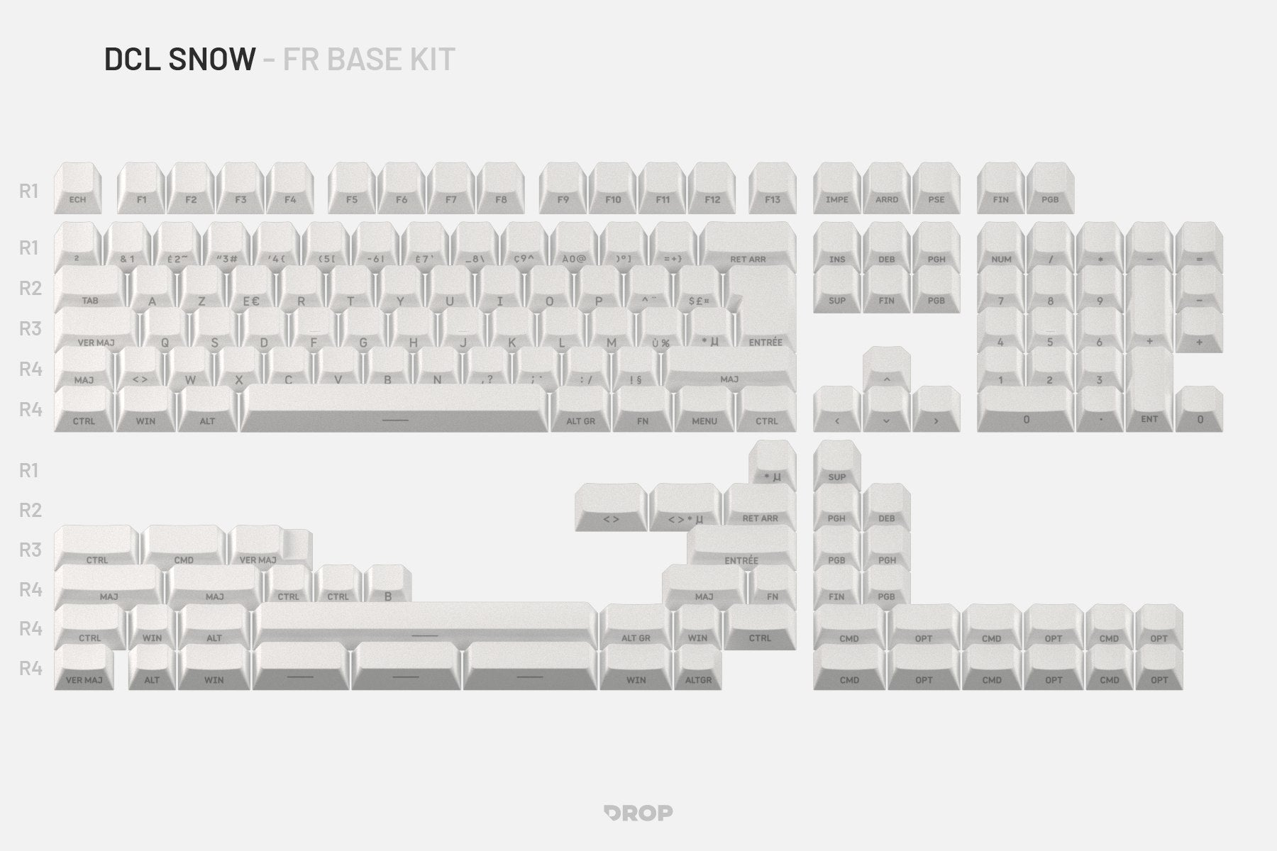 Drop DCL Snow International Keycap Set - FR