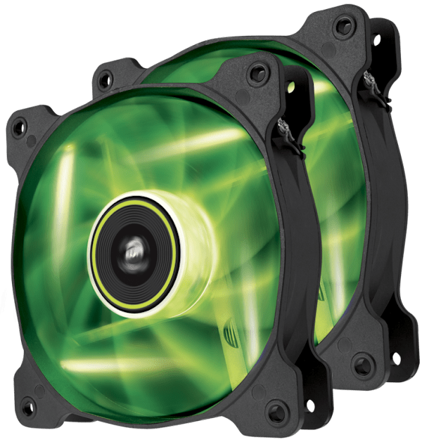 Air Series™ SP120 LED Green High Static Pressure 120mm Fan Twin Pack