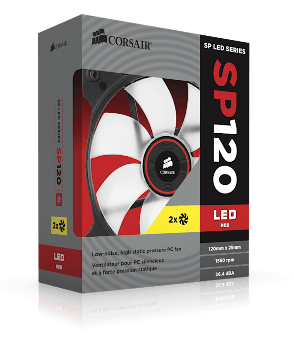 Air Series™ SP120 LED Red High Static Pressure 120mm Fan Twin Pack