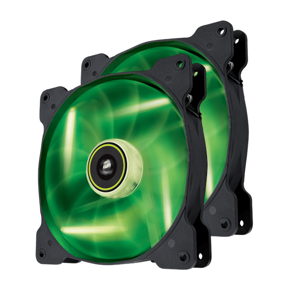 Air Series™ SP140 LED Green High Static Pressure 140mm Fan Twin Pack