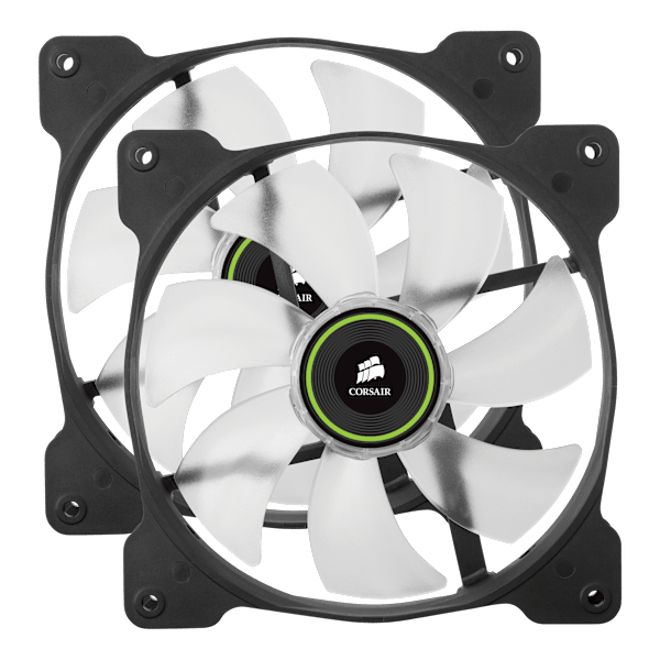 Air Series™ SP140 LED Green High Static Pressure 140mm Fan Twin Pack