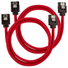 Premium Sleeved SATA 6Gbps 60cm Cable — Red