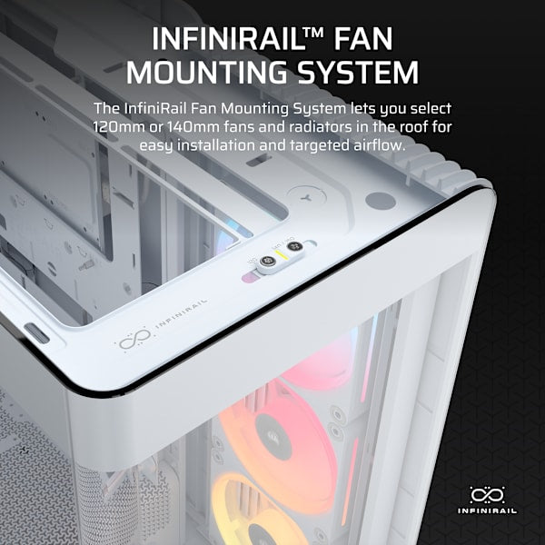 FRAME 4500X LX-R RGB iCUE LINK Panoramic Glass Mid-Tower PC Case - White