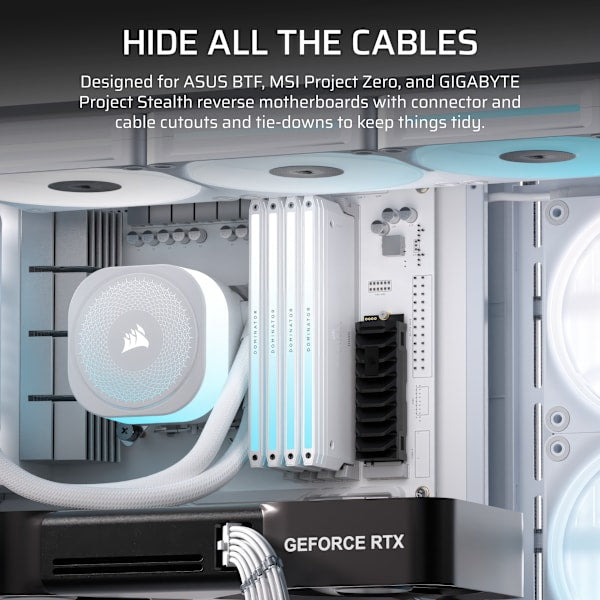 FRAME 4500X LX-R RGB iCUE LINK Panoramic Glass Mid-Tower PC Case - White
