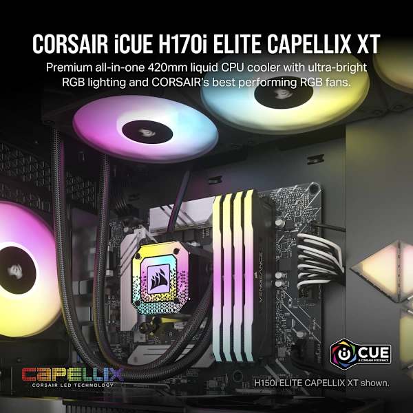 iCUE H170i ELITE CAPELLIX XT Liquid CPU Cooler (Certified Refurbished)