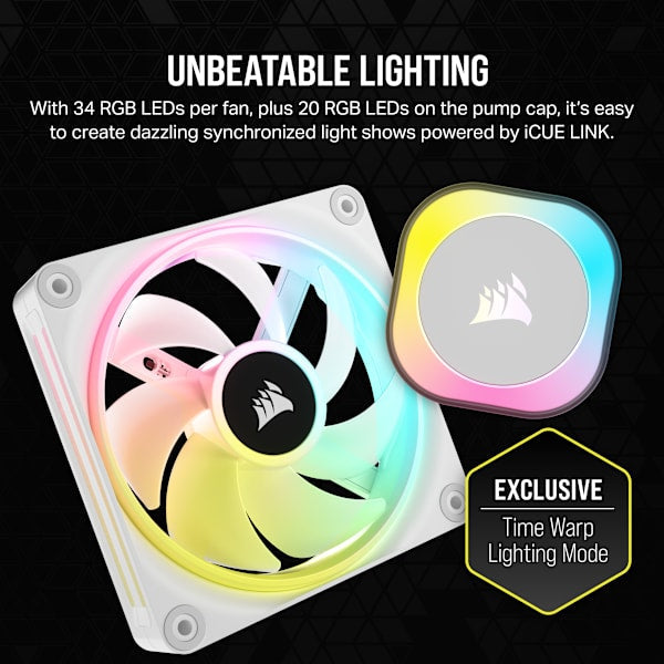 iCUE LINK H100i RGB AIO Liquid CPU Cooler - White (Refurbished)