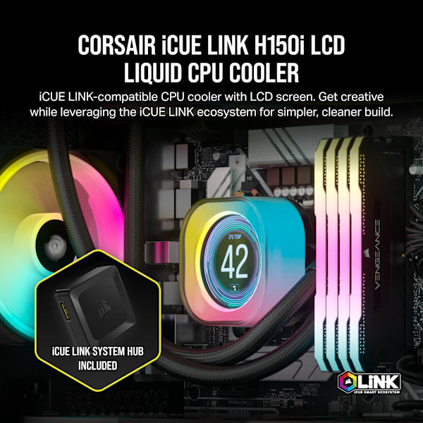 iCUE LINK H150i LCD Liquid CPU Cooler (Refurbished)