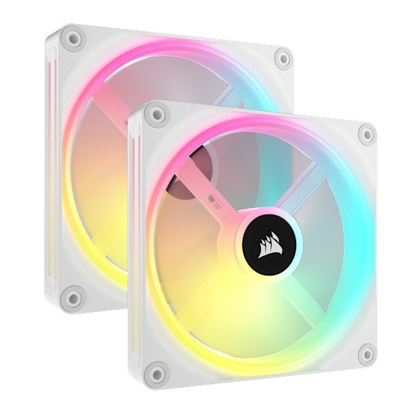 iCUE LINK QX140 RGB 140mm PWM PC Fans Starter Kit with iCUE LINK System Hub - White (Refurbished)