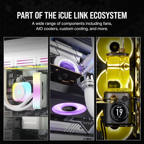 iCUE LINK QX140 RGB 140mm PWM PC Fans Starter Kit with iCUE LINK System Hub - White (Refurbished)