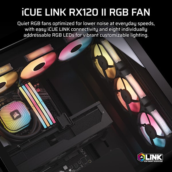 iCUE LINK RX120 II RGB PWM PC Fan Expansion