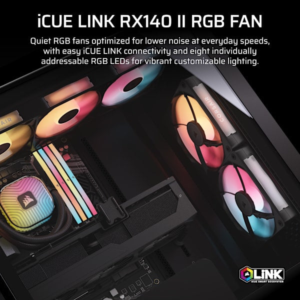 iCUE LINK RX140 II RGB PWM PC Fan Expansion