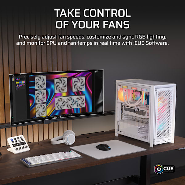 iCUE LINK RX140 II RGB PWM PC Fan Expansion - White