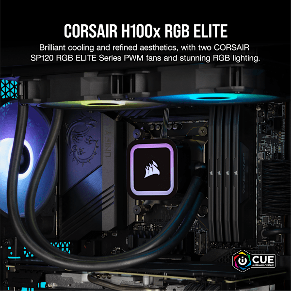 iCUE H100x RGB ELITE Liquid CPU Cooler (Certified Refurbished)