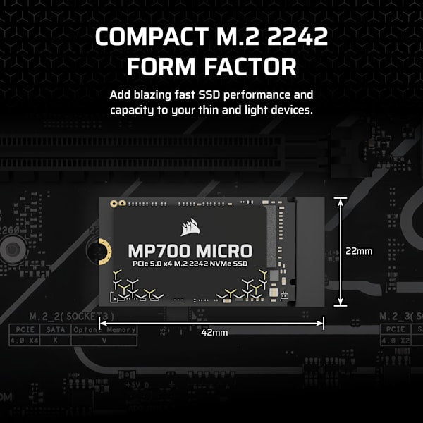 MP700 MICRO 2TB PCIe 5.0 x4 NVMe M.2 2242 SSD
