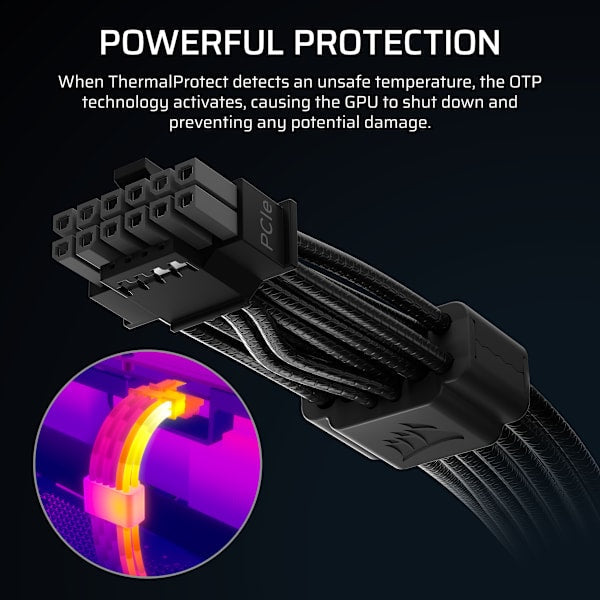 CORSAIR ThermalProtect PCIe 5.1 600W 12V-2x6 Cable