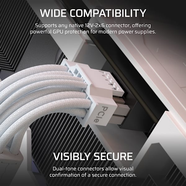 CORSAIR ThermalProtect PCIe 5.1 600W 12V-2x6 Cable - White