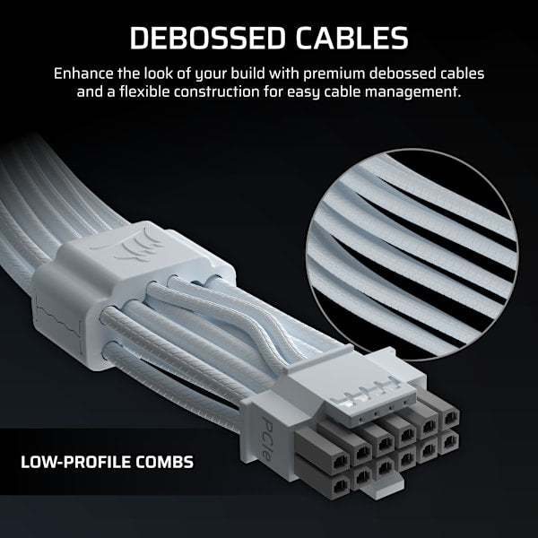 CORSAIR ThermalProtect PCIe 5.1 600W 12V-2x6 Cable - White