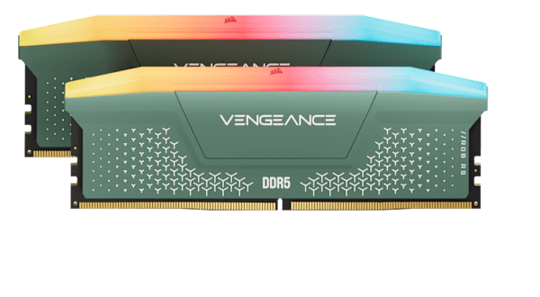 VENGEANCE® RGB RS 32GB (2 x 32GB) DDR5 DRAM Up To 6000MT/s CL38 AMD EXPO & Intel XMP Memory Kit - GREEN
