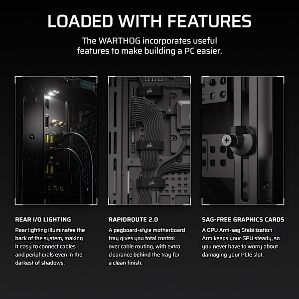 WARTHOG Airflow Mid-Tower PC Case - Black